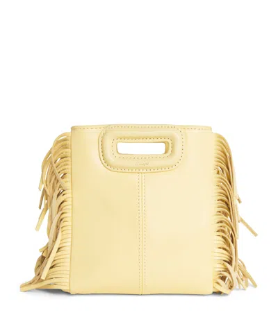 Maje Leather M Mini Top-handle Bag In Yellow