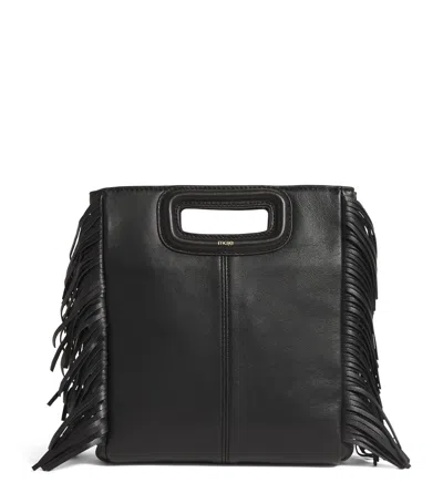 Maje Leather M Top-handle Bag In Black
