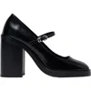 Maje Leather Mary Janes In Black