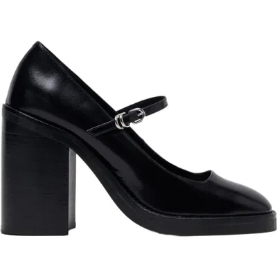 Maje Leather Mary Janes In Black
