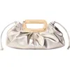 Maje Leather Metal Handle Clutch