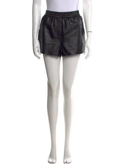 Pre-owned Maje Leather Mini Shorts In Black