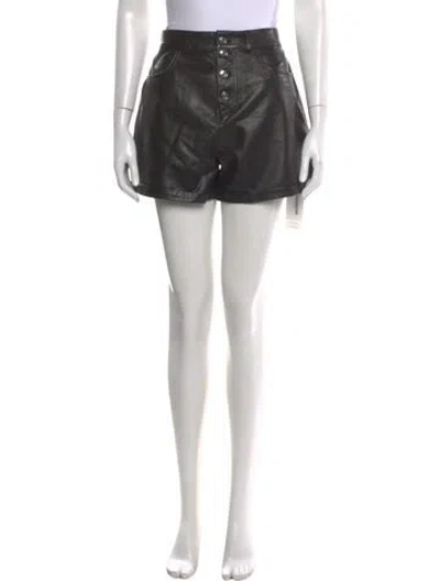 Pre-owned Maje Leather Mini Shorts W/ Tags In Black