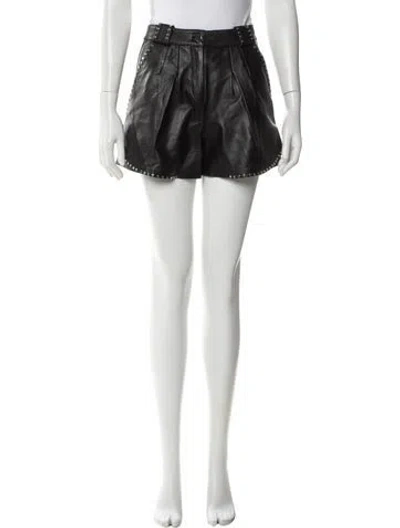 Pre-owned Maje Leather Mini Shorts In White