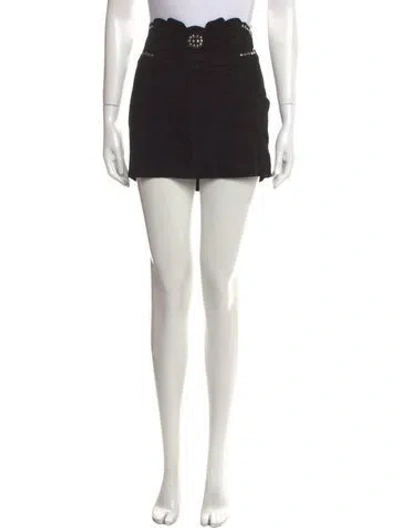 Pre-owned Maje Leather Mini Skirt In Black