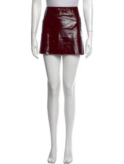 Pre-owned Maje Leather Mini Skirt In Black