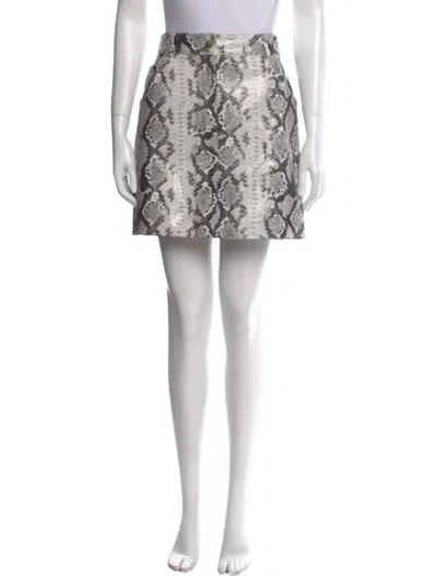 Pre-owned Maje Leather Mini Skirt In Neutral