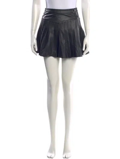 Pre-owned Maje Leather Mini Skirt W/ Tags In Black
