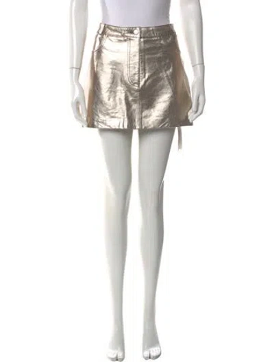 Pre-owned Maje Leather Mini Skirt W/ Tags In Black