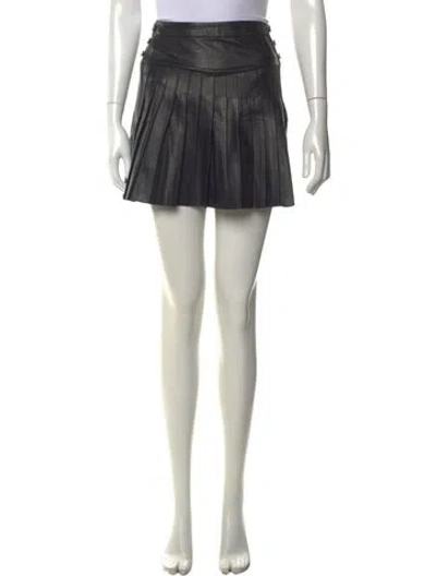 Pre-owned Maje Leather Mini Skirt W/ Tags In Black