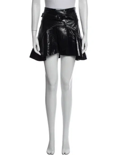 Pre-owned Maje Leather Mini Skirt In White