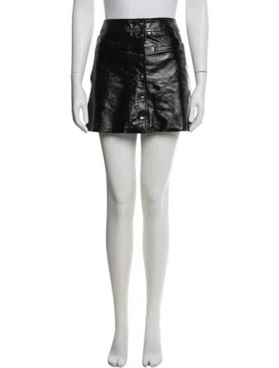 Pre-owned Maje Leather Mini Skirt In White