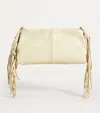 Maje Leather Miss M Clutch Bag In White