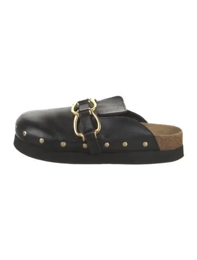 Pre-owned Maje Leather Mules In Black