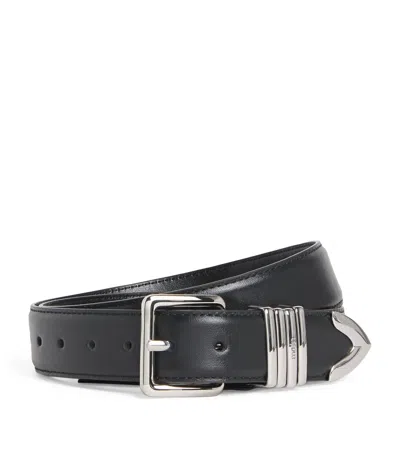Maje Leather Multi-ring Belt In Black