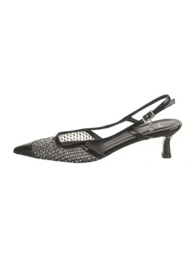 Pre-owned Maje Leather Patterned Slingback Pumps In Multicolor