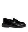 Maje Leather Loafers In Black