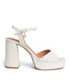 Maje Leather Platform Sandals 100 In White