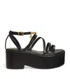 Maje Chain-embellished Platform Sandals In Black