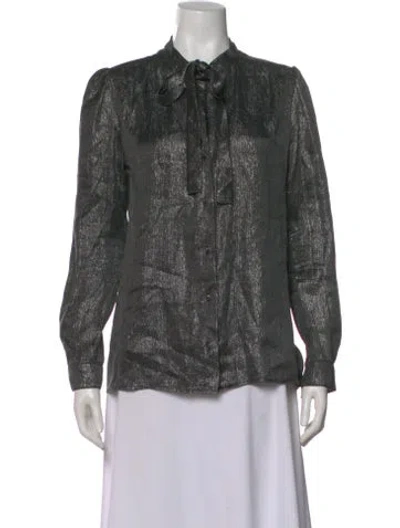 Pre-owned Maje Leather Printed Blouse In Multi