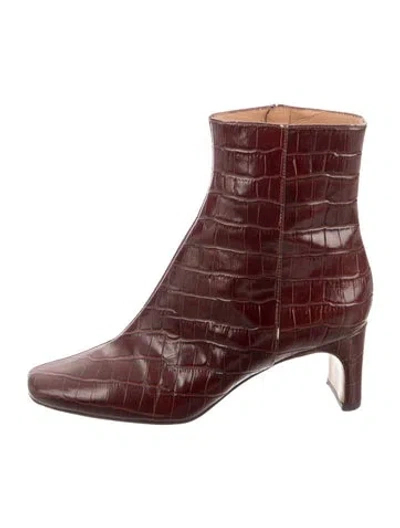 Pre-owned Maje Leather Printed Boots In Orange