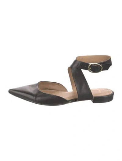 Pre-owned Maje Leather Printed Mules In Black