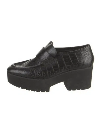 Pre-owned Maje Leather Printed Mules In Black