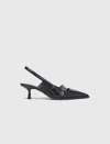 Maje Leather Pumps With Eyelet Strap In Multi