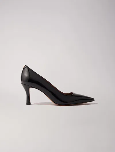 Maje 70mm Leather Pumps In Noir / Gris