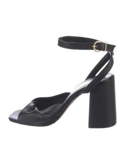 Pre-owned Maje Leather Sandals In Black