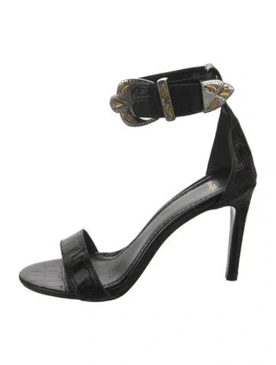 Pre-owned Maje Leather Sandals In Black