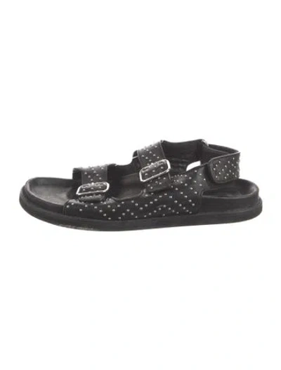 Pre-owned Maje Leather Sandals In Black