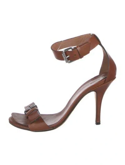 Pre-owned Maje Leather Sandals In Brown