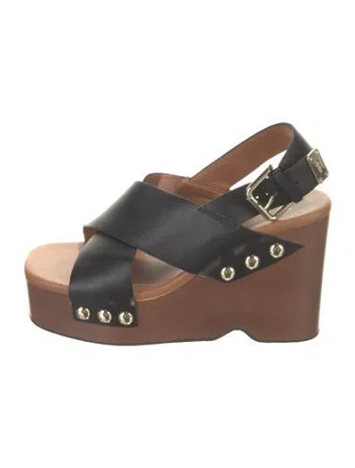 Pre-owned Maje Leather Sandals In Brown