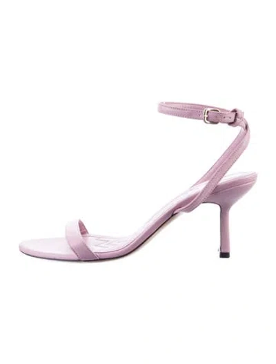 Pre-owned Maje Leather Sandals In Purple