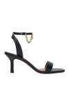 Maje Leather Sandals With Heels In Black