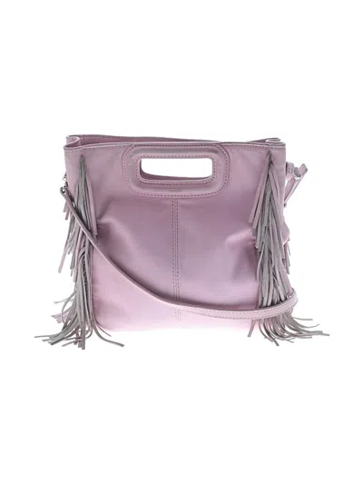 Pre-owned Maje Leather Satchel In Purple