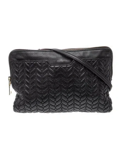 Pre-owned Maje Leather Shoulder Bag In Black