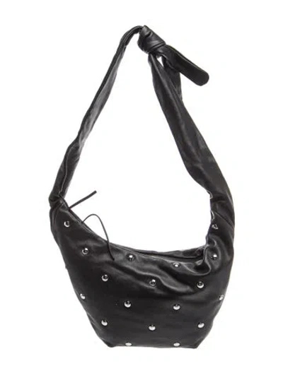 Pre-owned Maje Leather Shoulder Bag In Black/grey