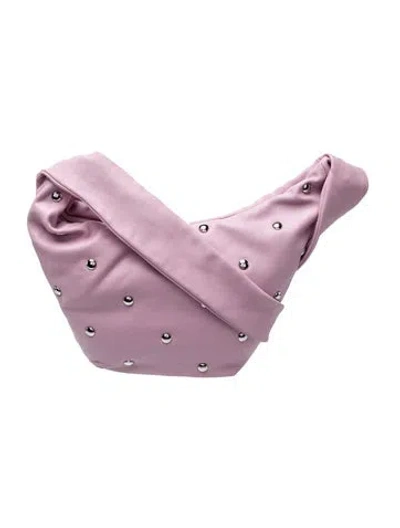 Pre-owned Maje Leather Shoulder Bag In Purple