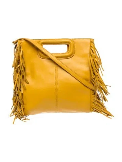 Pre-owned Maje Leather Shoulder Bag In Yellow