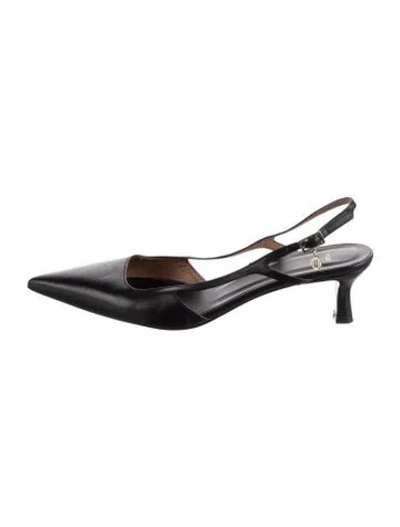 Pre-owned Maje Leather Slingback Pumps In Black