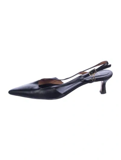 Pre-owned Maje Leather Slingback Pumps In Blue