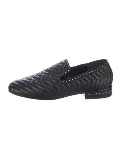 Pre-owned Maje Leather Studded Accents Loafers In Multi