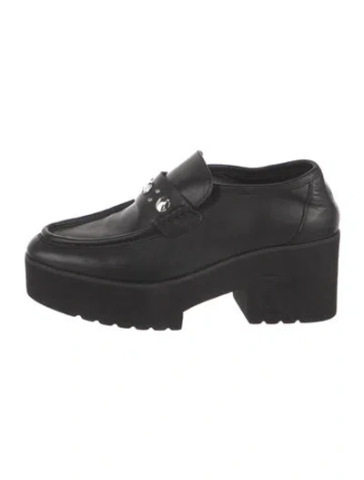 Pre-owned Maje Leather Studded Accents Pumps In Black