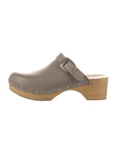Pre-owned Maje Leather Studded Accents Sandals In Neutrals