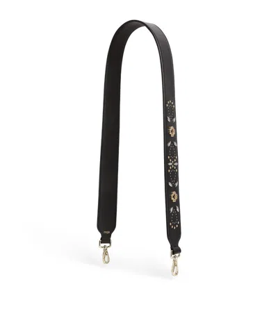 Maje Studded Leather Shoulder Strap In Black