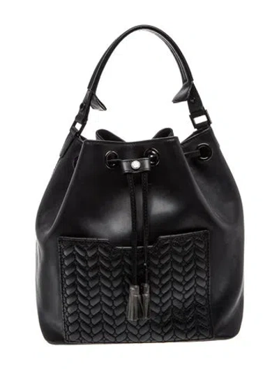 Pre-owned Maje Leather Top Handle Bag In Black