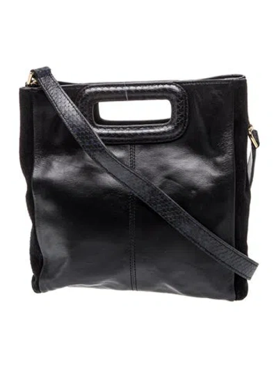 Pre-owned Maje Leather Top Handle Bag In Black