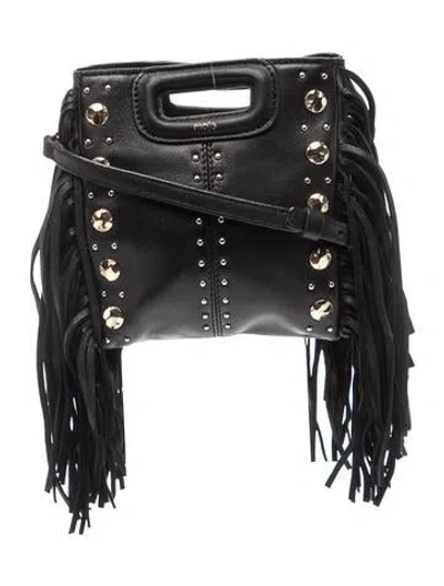 Pre-owned Maje Leather Top Handle Bag In Black